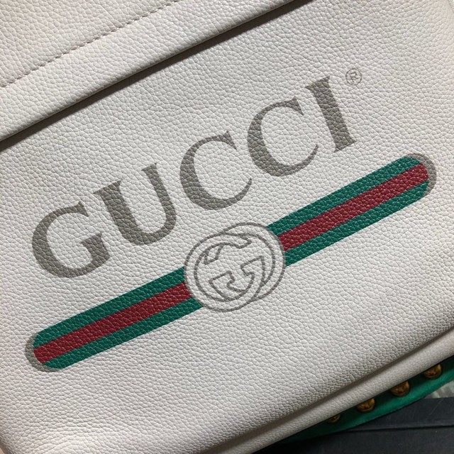 Gucci雙肩包 547834 古馳新款官網同步 Gucci男士白色牛皮後背包  gqy2163